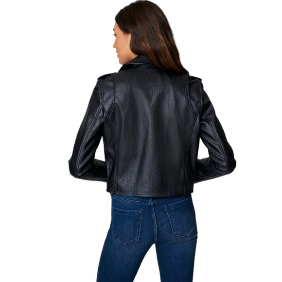 BLANKNYC Vegan Leather Jacket Womens Large Black Morning Gram Moto Jacket - Picture 3 of 6